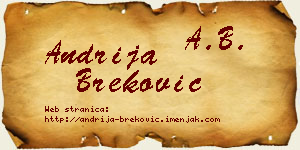 Andrija Breković vizit kartica